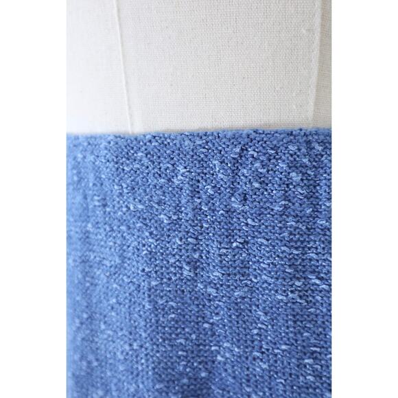 Vintage 1970s It's Pure Gould Nubby Knit Midi Skirt Blue Elastic Waist - Picture 3 of 9